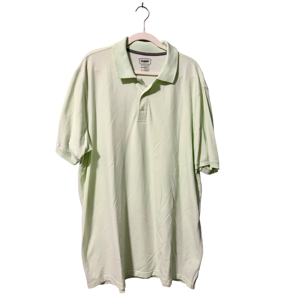 The Foundry Mens Mint Green Short Sleeve‎ Polo Shirt Recycled Polyester 2XLT